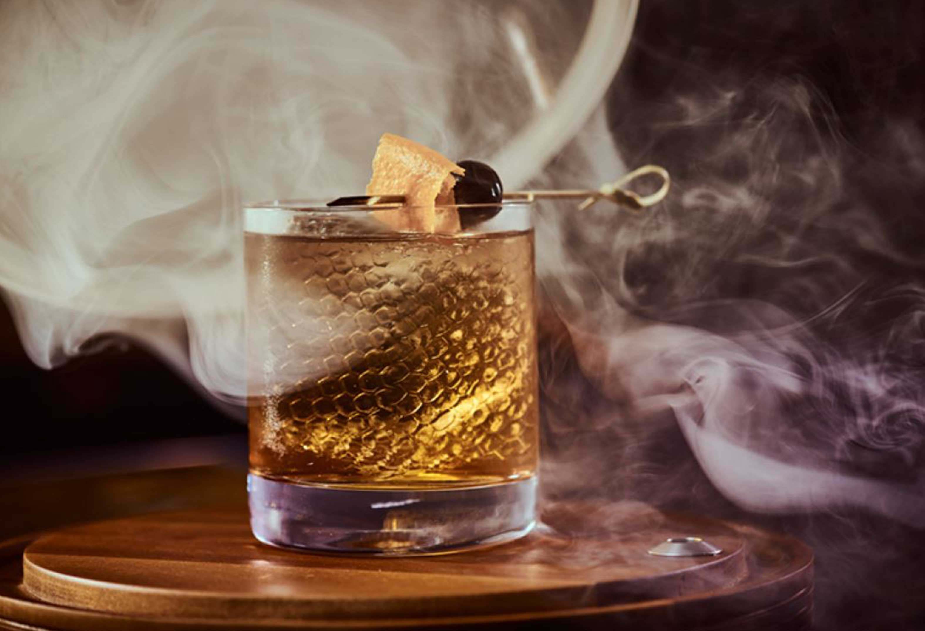 Smoked Old Fashioned Cocktail at Council Oak Steaks & Seafood