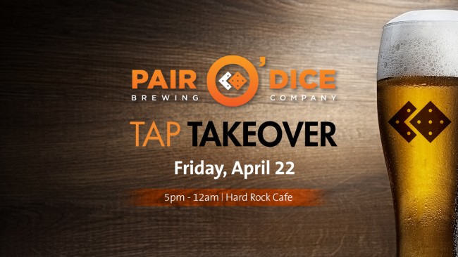 Pair O’ Dice Brewing Company To Be Featured at Hard Rock Cafe Tampa’s April ‘Tap Takeover’