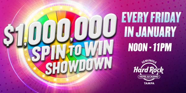 Seminole Hard Rock Tampa Offering Guests a Chance to Win $1 Million Every Friday in January