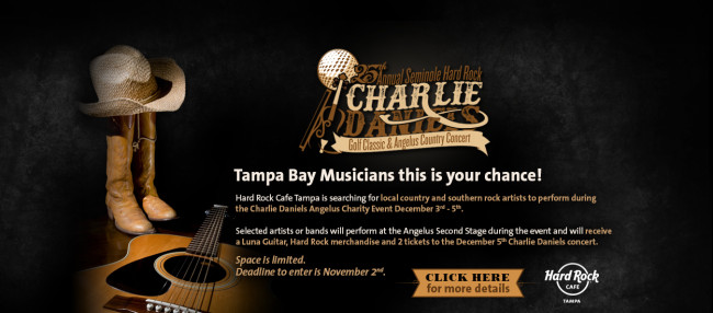Auditions Set for Charlie Daniels Angelus Charity Event