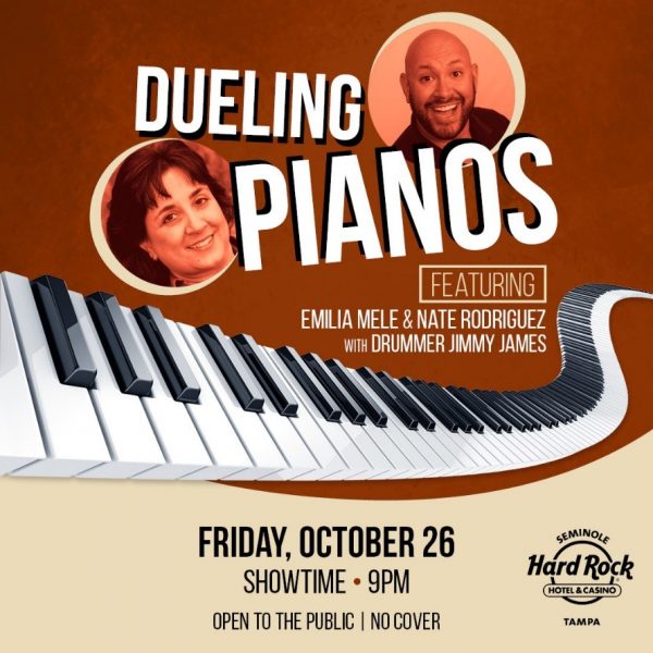 Seminole Hard Rock Hotel & Casino Tampa Presents Dueling Pianos at Hard Rock Cafe Featuring Emilia Mele & Nate Rodriguez